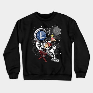 Retirement Plan Astronaut Litecoin LTC Coin To The Moon Crypto Token Cryptocurrency Blockchain Wallet Birthday Gift For Men Women Kids Crewneck Sweatshirt